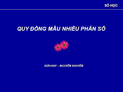 Chương III. §5. Quy đồng mẫu nhiều phân số