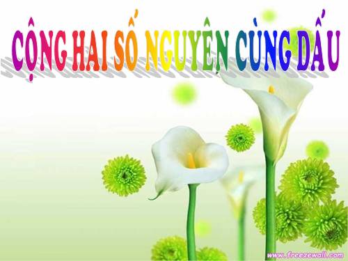 Chương II. §4. Cộng hai số nguyên cùng dấu