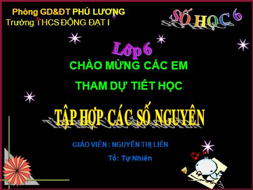 Chương II. §2. Tập hợp các số nguyên