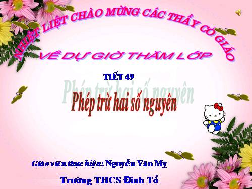 Chương II. §7. Phép trừ hai số nguyên