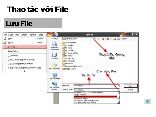 Thao tác với File trong Power point