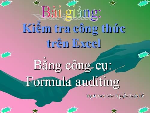 sử dụng formula auditing trong excel