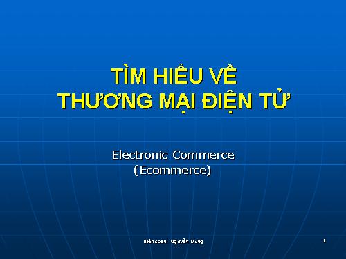 Tìm hiểu về thương mại điện tử