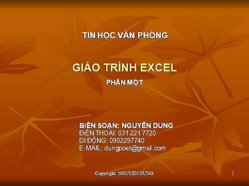 Excel - phần 1