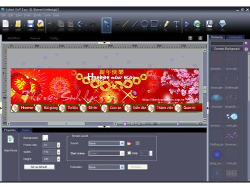 Phan mem Sothink SWF Easy ho tro thiet ke banner dong