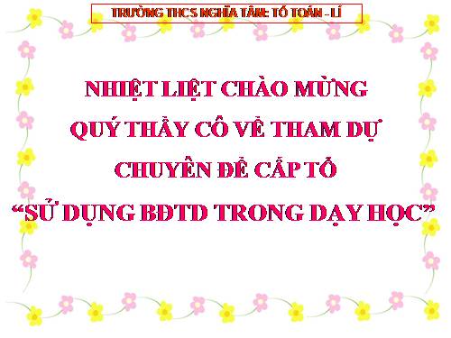 Báo cáo chuyên đề sử dụng BĐ TD trong dạy học