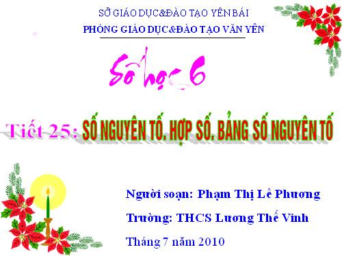 Chương I. §14. Số nguyên tố. Hợp số. Bảng số nguyên tố