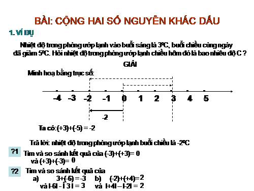 Chương II. §5. Cộng hai số nguyên khác dấu