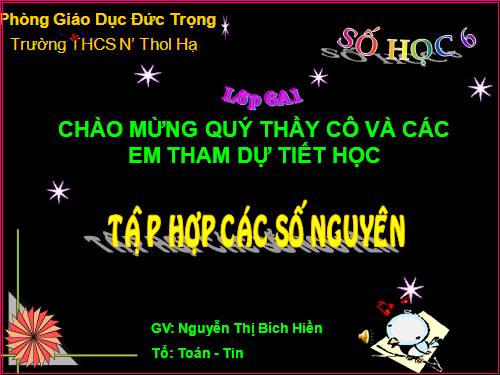 Chương II. §2. Tập hợp các số nguyên