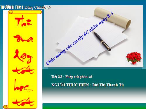 Chương III. §9. Phép trừ phân số