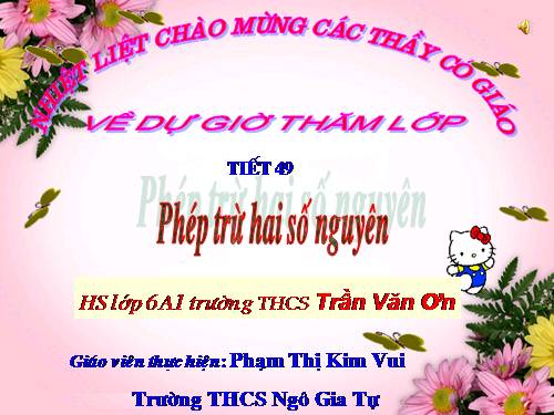 Chương II. §7. Phép trừ hai số nguyên