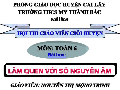 Chương II. §1. Làm quen với số nguyên âm