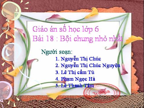 Chương I. §18. Bội chung nhỏ nhất