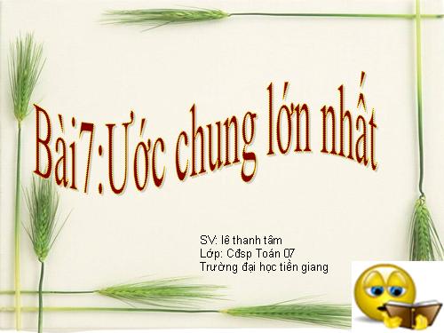 Chương I. §17. Ước chung lớn nhất