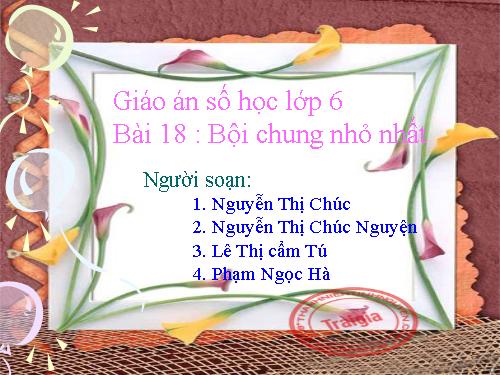 Chương I. §18. Bội chung nhỏ nhất