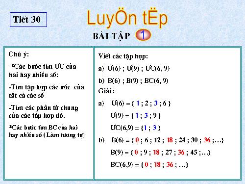 Các bài Luyện tập