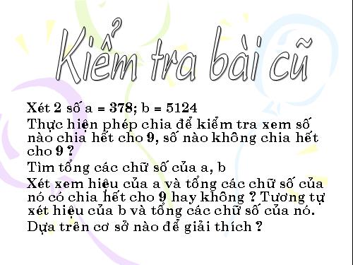 Chương I. §12. Dấu hiệu chia hết cho 3, cho 9