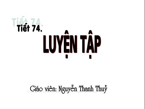 Các bài Luyện tập