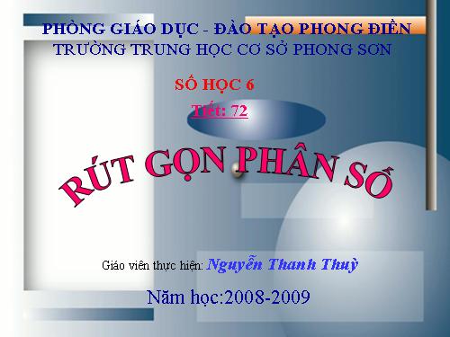 Chương III. §4. Rút gọn phân số