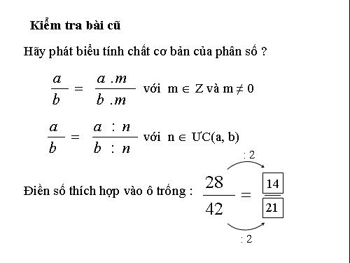 Chương III. §4. Rút gọn phân số