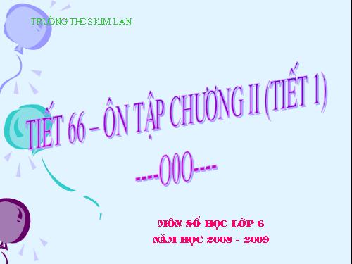 Ôn tập Chương II. Số nguyên