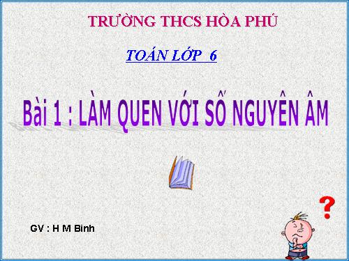 Chương II. §1. Làm quen với số nguyên âm