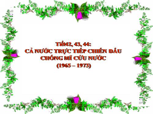 Bài 29. Cả nước trực tiếp chiến đấu chống Mĩ, cứu nước (1965 -1973)