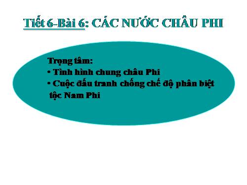 Bài 6. Các nước châu Phi