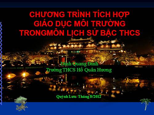 PPDH tich hop GDMT  MÔN LỊCH SỬ