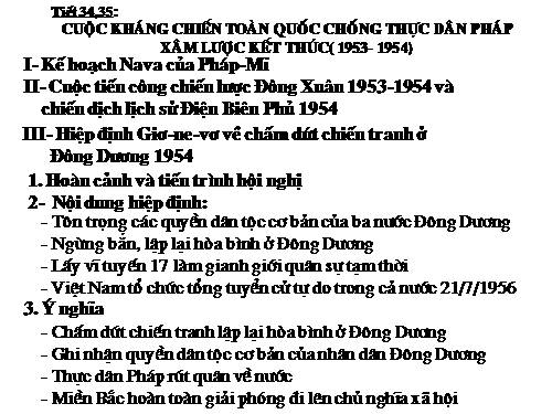 Bài 27. Cuộc kháng chiến toàn quốc chống thực dân Pháp xâm lược kết thúc (1953 - 1954)