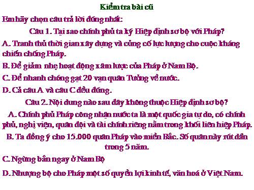 Bài 25. Những năm đầu của cuộc kháng chiến toàn quốc chống thực dân Pháp (1946-1950)