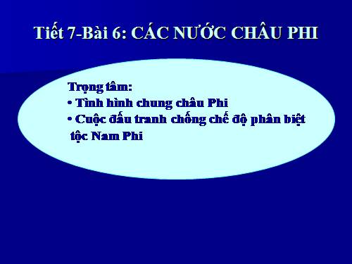 Bài 6. Các nước châu Phi