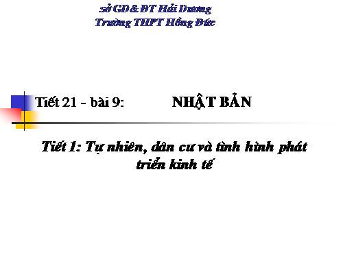 Bài 9. Nhật Bản