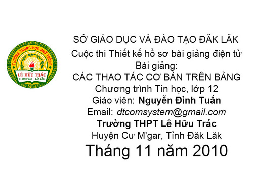 Bài 5. Các thao tác cơ bản trên bảng