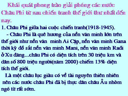 Bài 6. Các nước châu Phi
