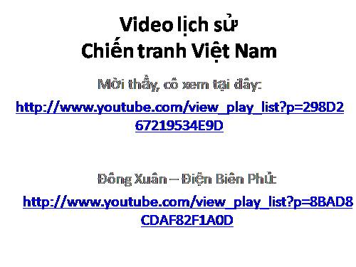 Video lịch sử-CHiến tranh Việt Nam