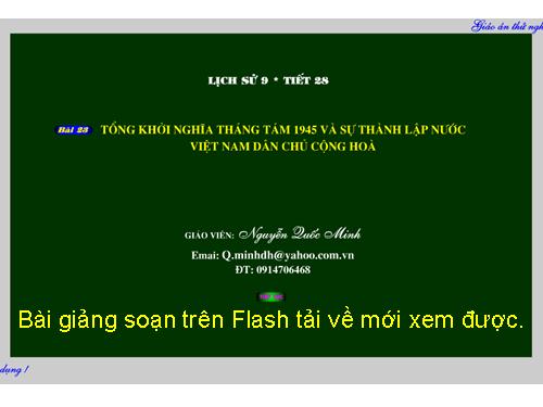 Tổng khởi nghĩa tháng 8 năm 1945 và sự thành lập nhà nước dân chủ nhân dân