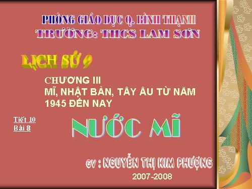 Bài 8. Nước Mĩ