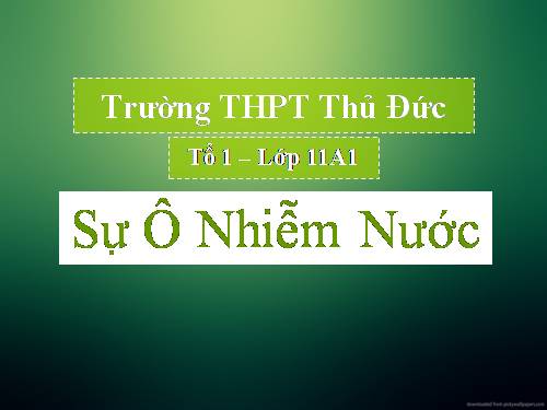 Ô nhiễm nguồn Nước