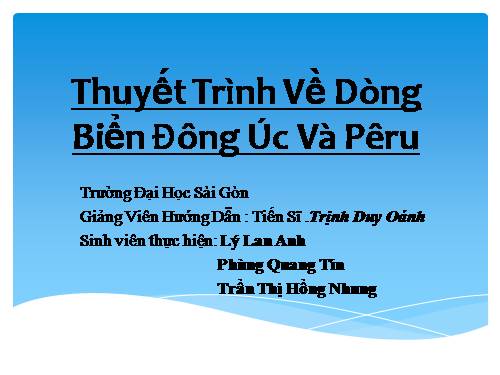 dòng biển peru và đông úc