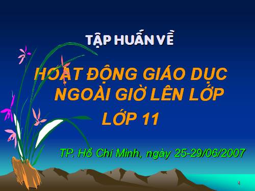 Tập huấn về hoạt động giáo dục ngoài giờ lên lớp 11