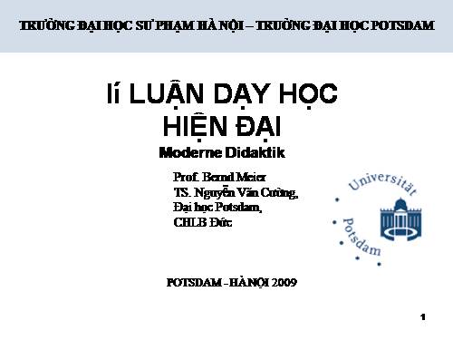 Lý luận dạy học hiện đại