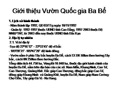 Vuon quoc gia BA Be