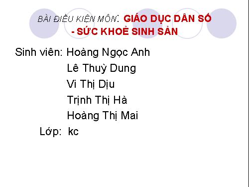 Dân số và giáo dục