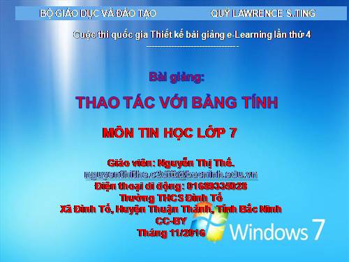 Bài 5. Thao tác với bảng tính