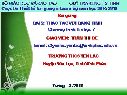 Bài 5. Thao tác với bảng tính