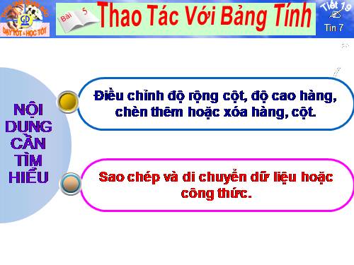 Bài 5. Thao tác với bảng tính