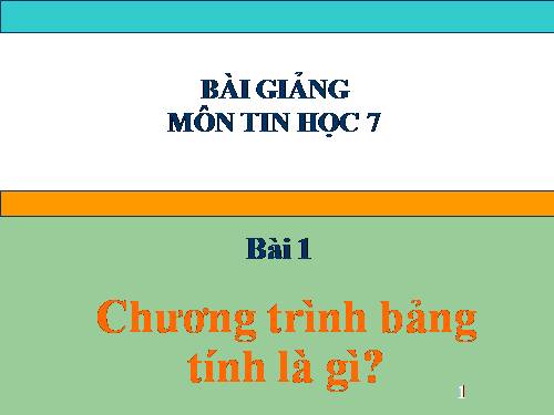 Bài 1. Chương trình bảng tính là gì?