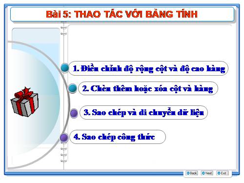 Bài 5. Thao tác với bảng tính