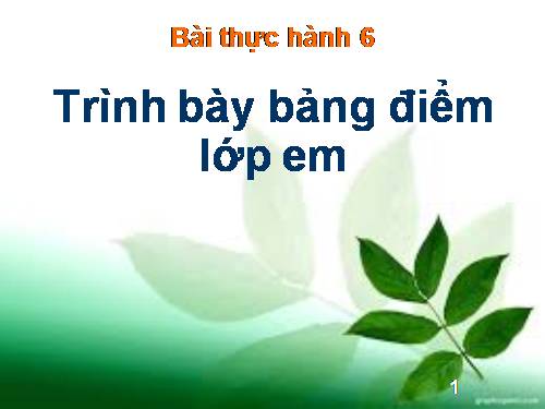 Bài thực hành 6. Trình bày bảng điểm lớp em